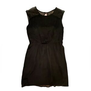 Twelfth Street by Cynthia Vincent Silk Black Lace Mini Dress XS